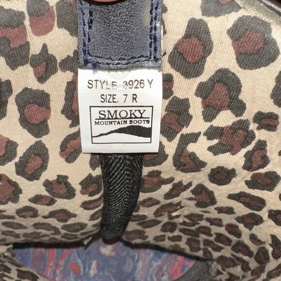 Smoky Mountain Youth Unisex Riley Leather Brown/Pink Boots, Size 7Y, EUC - Picture 3 of 10